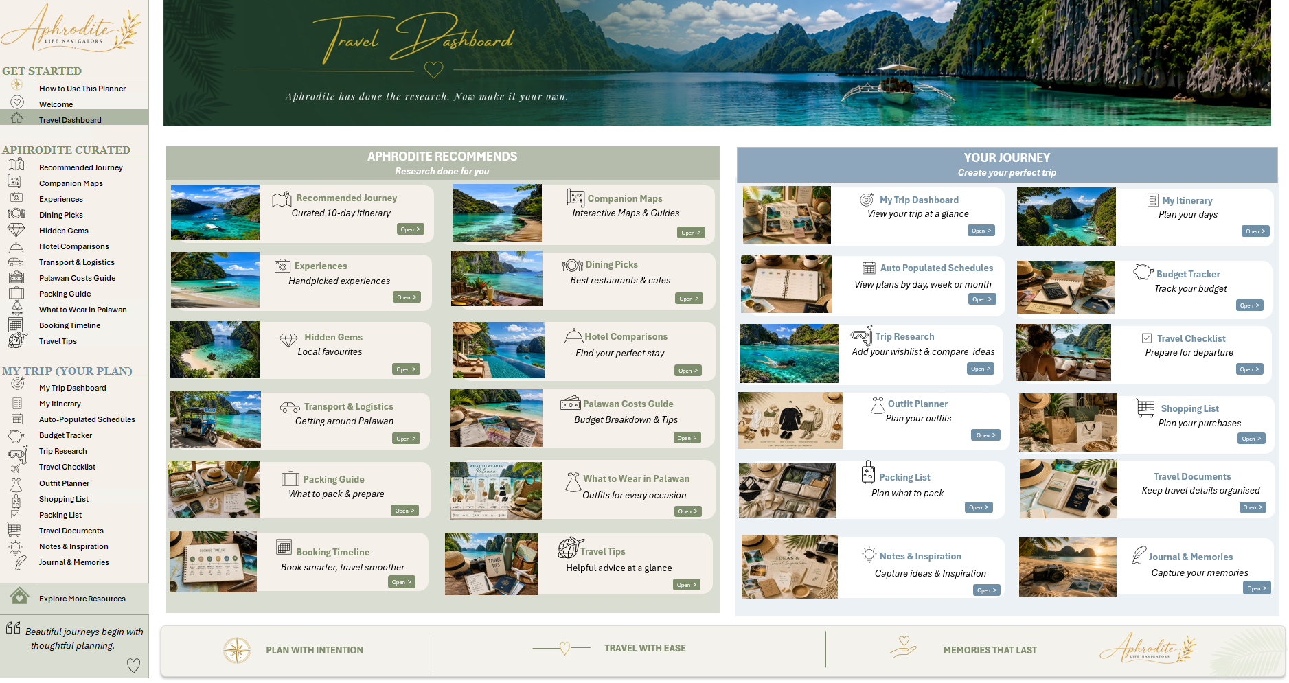 Aphrodite Palawan Travel Planner